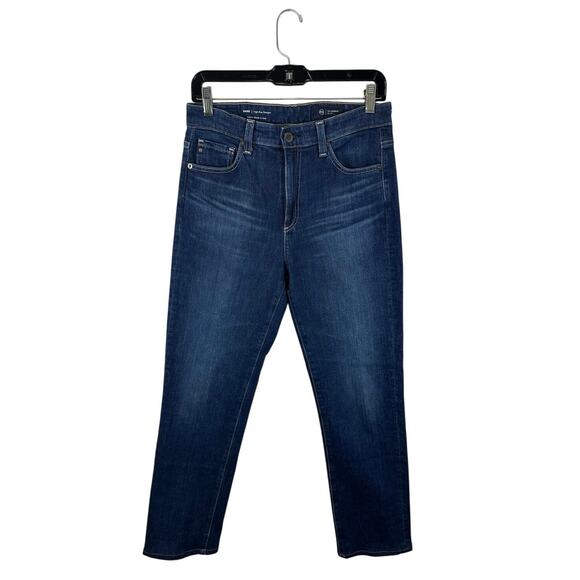 Ag Adriano Goldschmied Denim - AG Jeans Saige High Rise Straight Jeans Mid Dark Wash Sz 27 Adriano Goldschmied